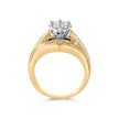 14K Yellow Gold 2-1/3 Cttw Diamond Cluster Channel Set Chevron Shaped Engagement Ring (H-I Color, SI1-SI2 Clarity) - Ring Size 7 - Rings - Custom Crafting Alliance, LLC