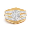 14K Yellow Gold 2-1/3 Cttw Diamond Cluster Channel Set Chevron Shaped Engagement Ring (H-I Color, SI1-SI2 Clarity) - Ring Size 7 - Rings - Custom Crafting Alliance, LLC