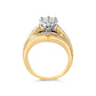 14K Yellow Gold 2-1/3 Cttw Diamond Cluster Channel Set Chevron Shaped Engagement Ring (H-I Color, SI1-SI2 Clarity) - Ring Size 7 - Rings - Custom Crafting Alliance, LLC