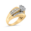 14K Yellow Gold 2-1/3 Cttw Diamond Cluster Channel Set Chevron Shaped Engagement Ring (H-I Color, SI1-SI2 Clarity) - Ring Size 7 - Rings - Custom Crafting Alliance, LLC