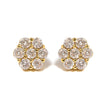 14K Yellow Gold 3.0 Cttw Diamond Floral Cluster Stud Earring - Earrings - Custom Crafting Alliance, LLC