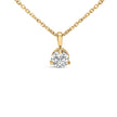 14K Yellow Gold 3/8 Cttw 3 Prong Martini Set Round Diamond Solitaire Pendant Necklace (G-H Color, SI2-I1 Clarity) - 18