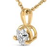 14K Yellow Gold 3/8 Cttw 3 Prong Martini Set Round Diamond Solitaire Pendant Necklace (G-H Color, SI2-I1 Clarity) - 18