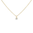 14K Yellow Gold 3/8 Cttw 3 Prong Martini Set Round Diamond Solitaire Pendant Necklace (G-H Color, SI2-I1 Clarity) - 18