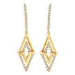 14K Yellow Gold 3/8 Cttw Double Triangle Drop and Dangle Diamond Earrings (G-H Color, SI1-SI2 Clarity) - Earrings - Custom Crafting Alliance, LLC