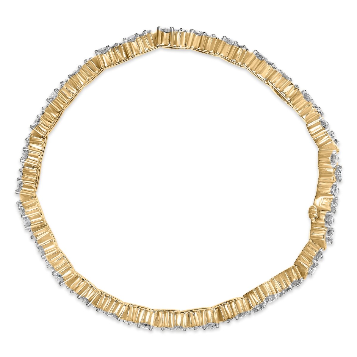 14K Yellow Gold 4.00 Cttw Diamond Triangle Link Tennis Bracelet (H-I Color, I1-I2 Clarity) - 7