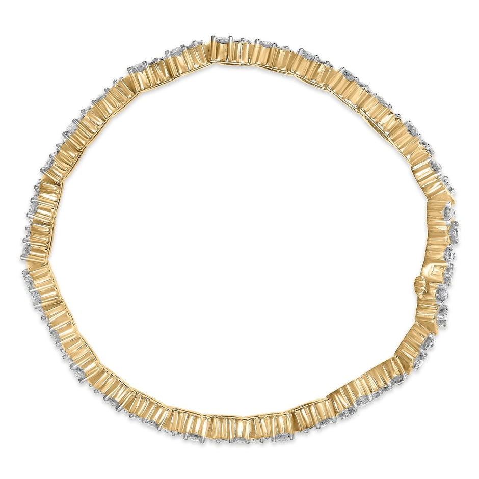 14K Yellow Gold 4.00 Cttw Diamond Triangle Link Tennis Bracelet (H-I Color, I1-I2 Clarity) - 7