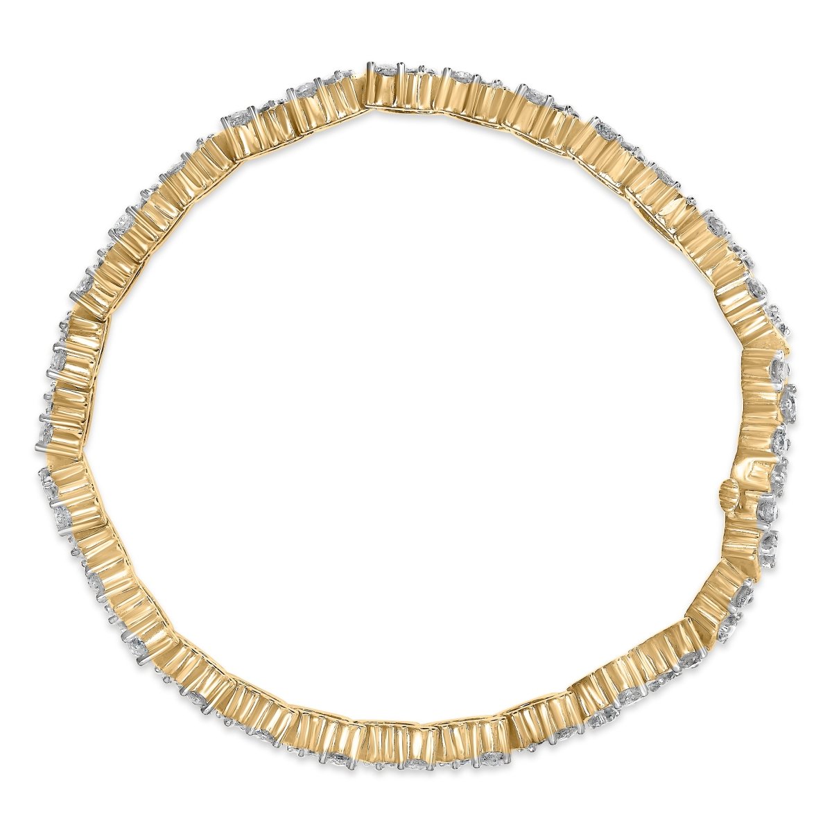 14K Yellow Gold 4.00 Cttw Diamond Triangle Link Tennis Bracelet (H-I Color, I1-I2 Clarity) - 7