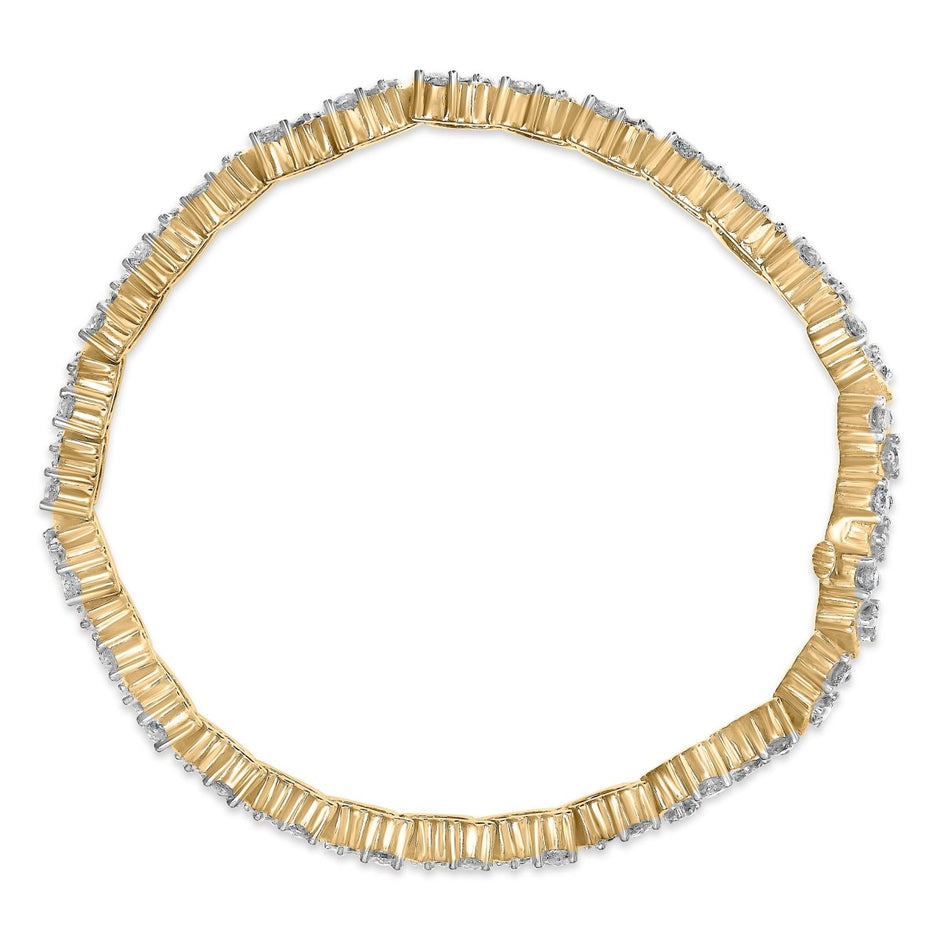 14K Yellow Gold 4.00 Cttw Diamond Triangle Link Tennis Bracelet (H-I Color, I1-I2 Clarity) - 7