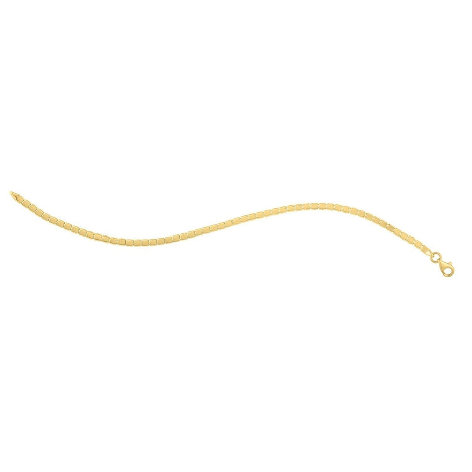 14k Yellow Gold 7 inch Mini Cube Bracelet (2.60 mm) - Bracelets - Custom Crafting Alliance, LLC