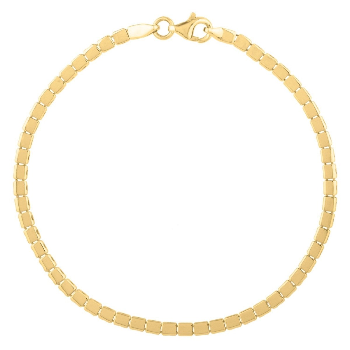 14k Yellow Gold 7 inch Mini Cube Bracelet (2.60 mm) - Bracelets - Custom Crafting Alliance, LLC