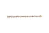 14K Yellow Gold 8.00 Cttw Champagne Diamond Floral Cluster Halo Link Bracelet (H-I Color, I1-I2 Clarity) - Bracelets - Custom Crafting Alliance, LLC