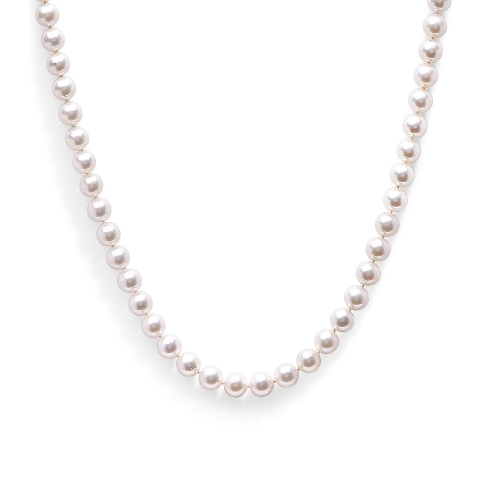 14K Yellow Gold 8.0x8.5mm Akoya Pearl Strand Necklace - Necklaces - Custom Crafting Alliance, LLC