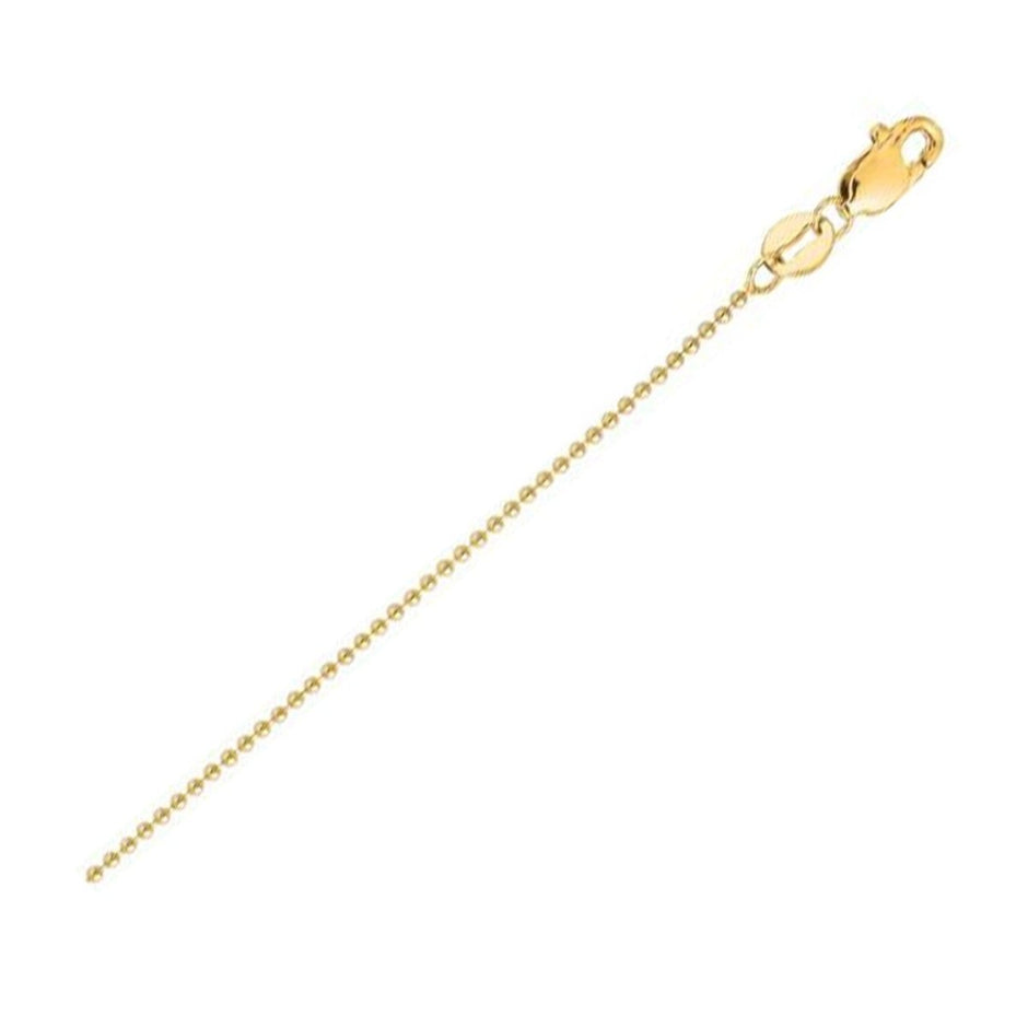 14k Yellow Gold Bead Chain (2.50 mm) - Necklaces - Custom Crafting Alliance, LLC