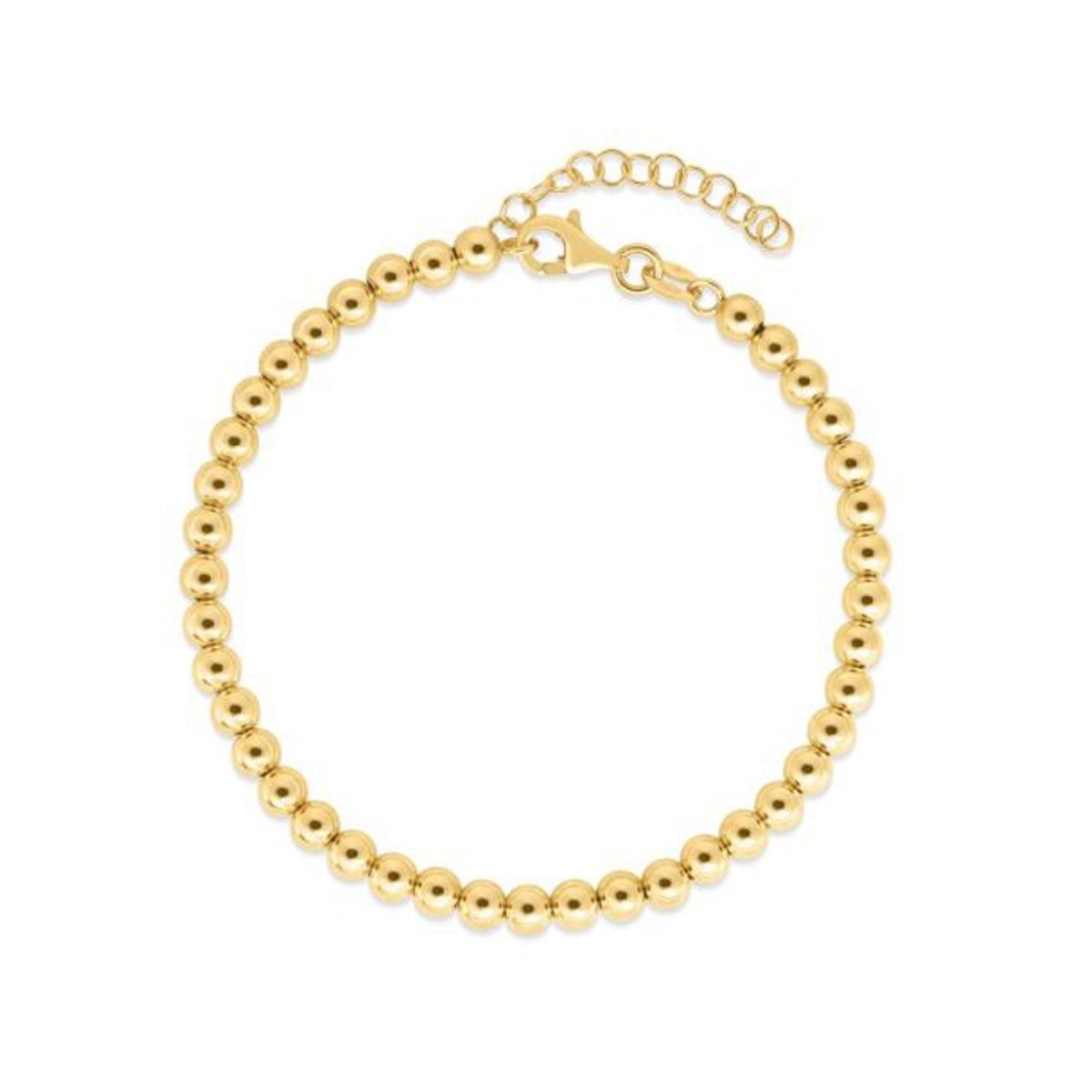 14k Yellow Gold Bead Chain Necklace(4mm) - Necklaces - Custom Crafting Alliance, LLC