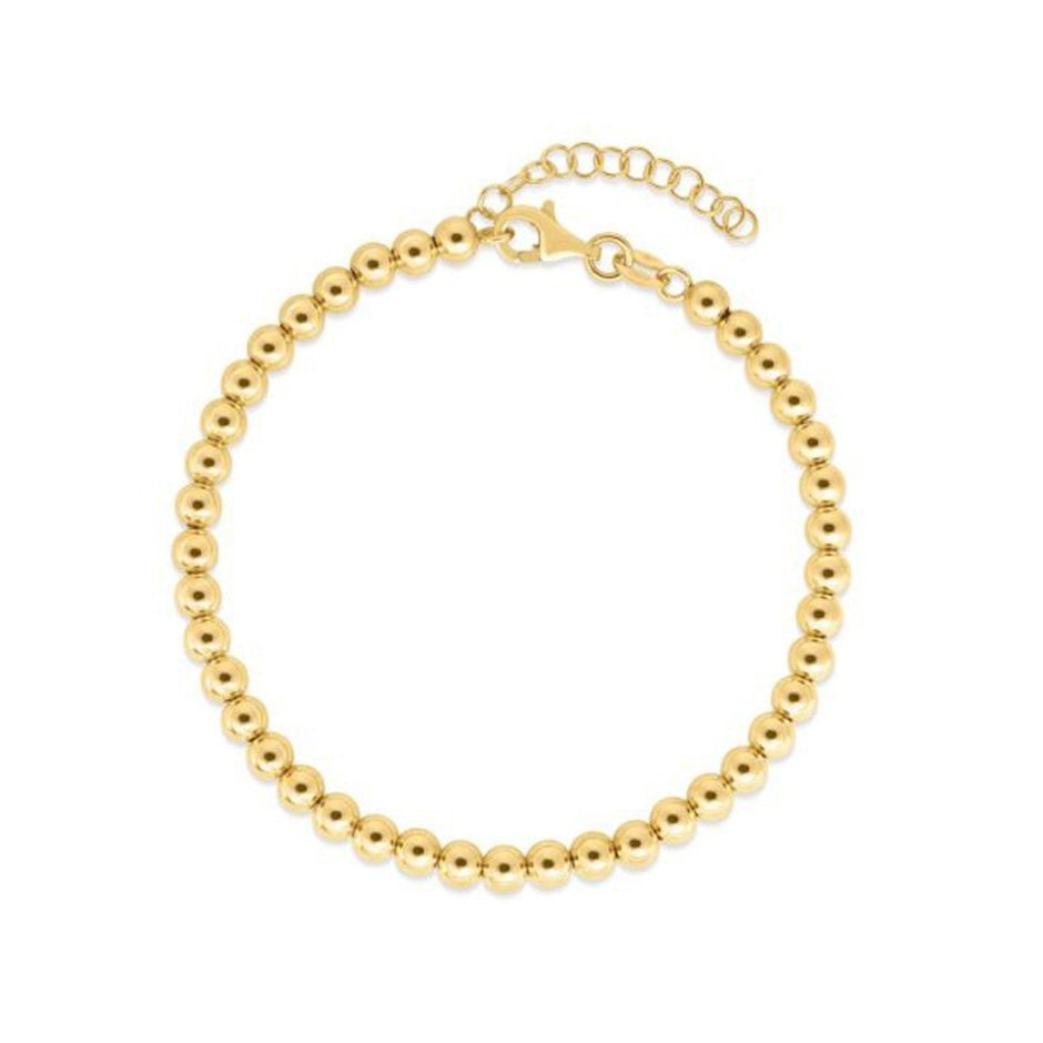 14k Yellow Gold Bead Chain Necklace(4mm) - Necklaces - Custom Crafting Alliance, LLC