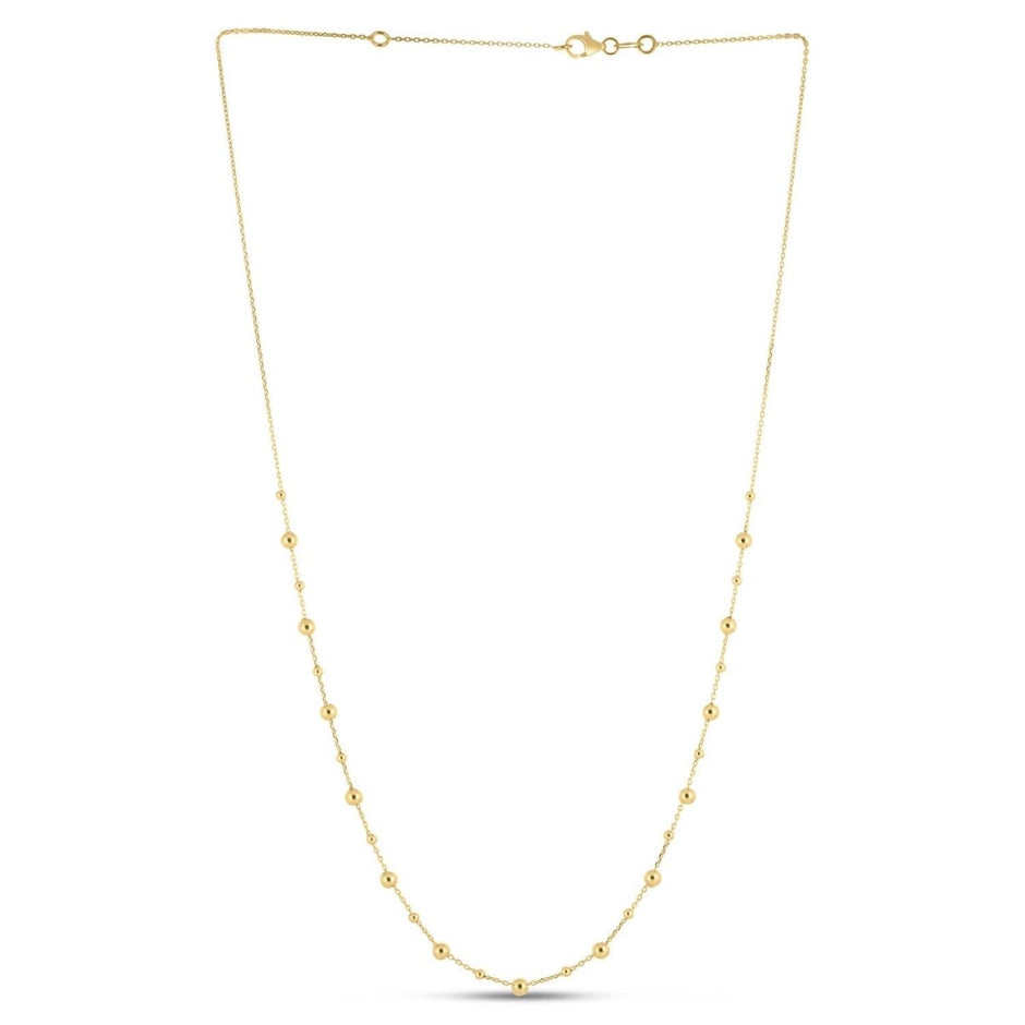 14k Yellow Gold Bead Necklace - Necklaces - Custom Crafting Alliance, LLC