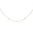 14K Yellow Gold Bezel Set Alternating Green Emerald and Diamond Station Necklace - 18