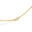 14K Yellow Gold Bezel Set Alternating Green Emerald and Diamond Station Necklace - 18