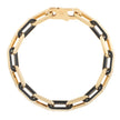 14k Yellow Gold Black Onyx Paperclip Gem Link Bracelet (7.00 mm) - Bracelets - Custom Crafting Alliance, LLC