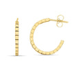 14k Yellow Gold Brick Omega Hoop Earrings - Earrings - Custom Crafting Alliance, LLC