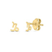 14k Yellow Gold Capricorn Stud Earrings - Earrings - Custom Crafting Alliance, LLC