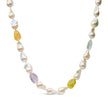 14K Yellow Gold Citrine, Amethyst, and Baroque Pearl Strand Necklace - 18