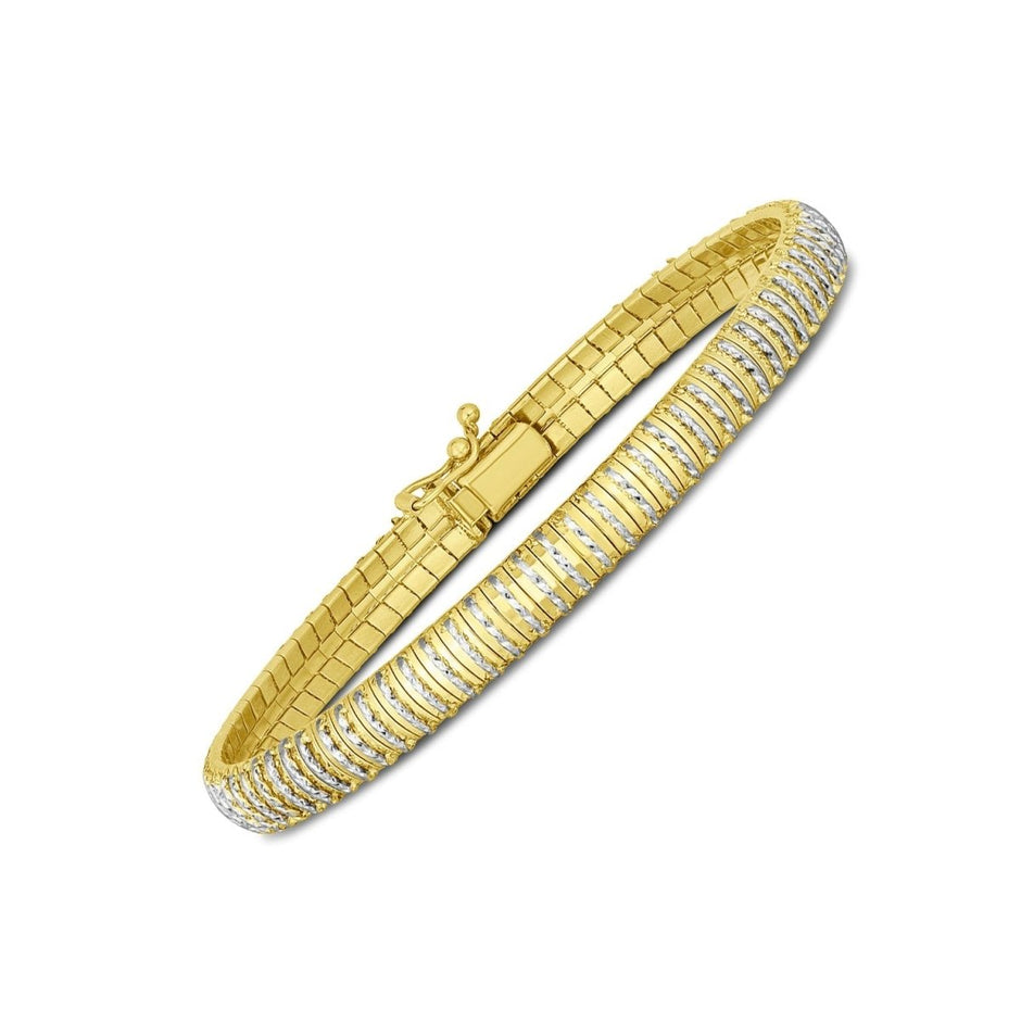 14k Yellow Gold Diamante Flex Bracelet (5.80 mm) - Bracelets - Custom Crafting Alliance, LLC