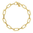 14k Yellow Gold Diamante Paperclip Chain Bracelet (7.00 mm) - Bracelets - Custom Crafting Alliance, LLC