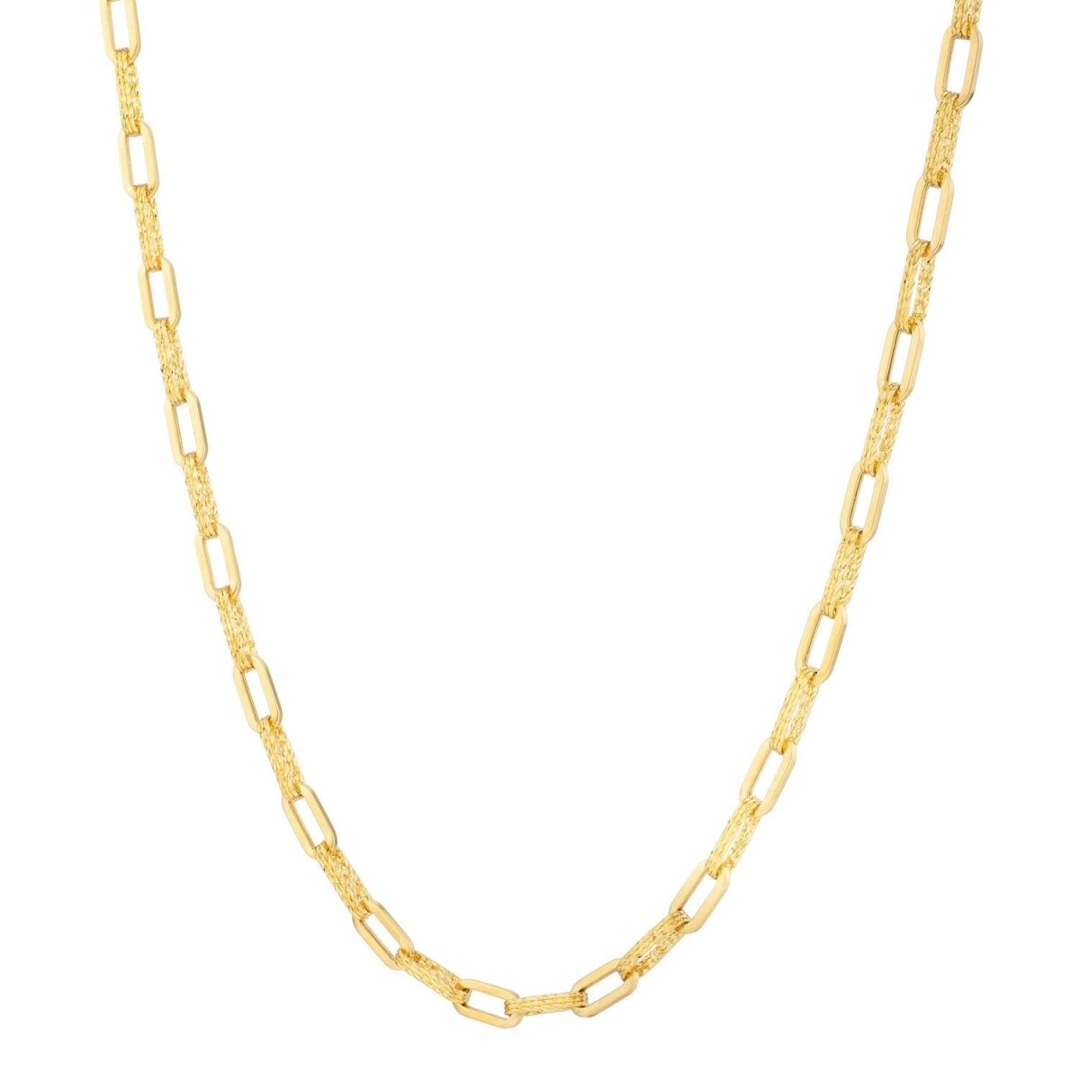 14k Yellow Gold Diamante Paperclip Chain Necklace (4.00 mm) - Necklaces - Custom Crafting Alliance, LLC