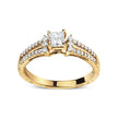14K Yellow Gold Diamond 5/8 Cttw Princess Diamond Split Shank and Milgrain Engagement Ring (G-H Color, VS2-SI1 Clarity) - Size 7 - Rings - Custom Crafting Alliance, LLC