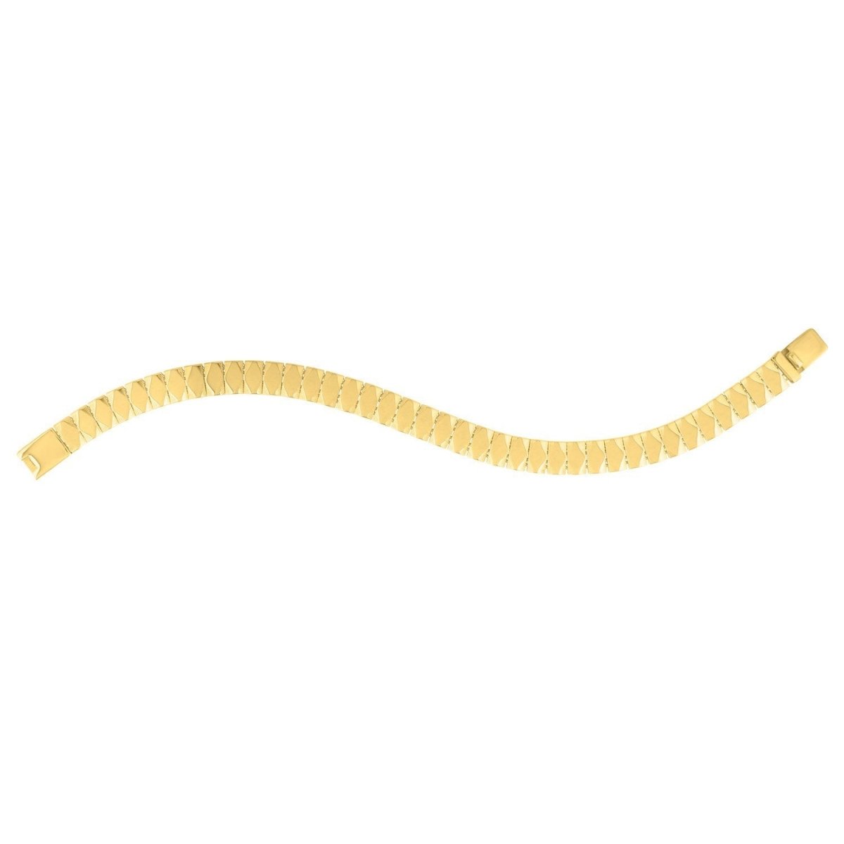 14k Yellow Gold Diamond Shaped Tile Length Bracelet (7.10 mm) - Bracelets - Custom Crafting Alliance, LLC