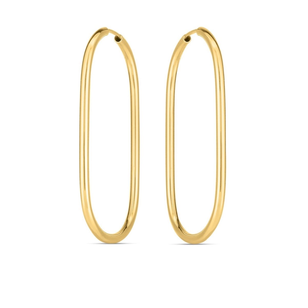 14k Yellow Gold Endless Large Paperclip Hoop Earrings - Earrings - Custom Crafting Alliance, LLC