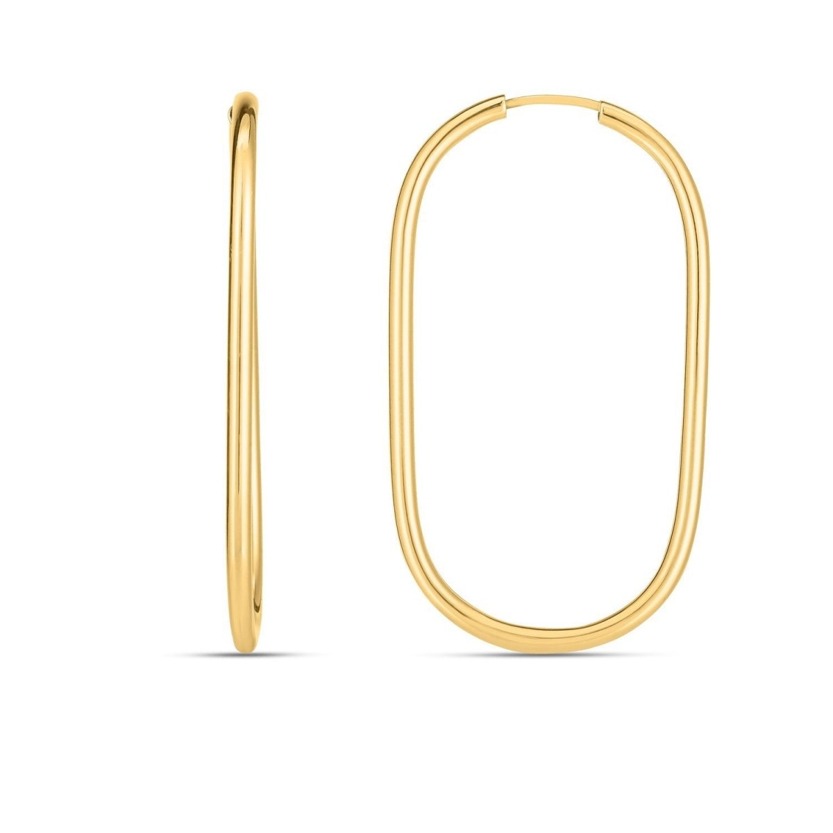 14k Yellow Gold Endless Large Paperclip Hoop Earrings - Earrings - Custom Crafting Alliance, LLC