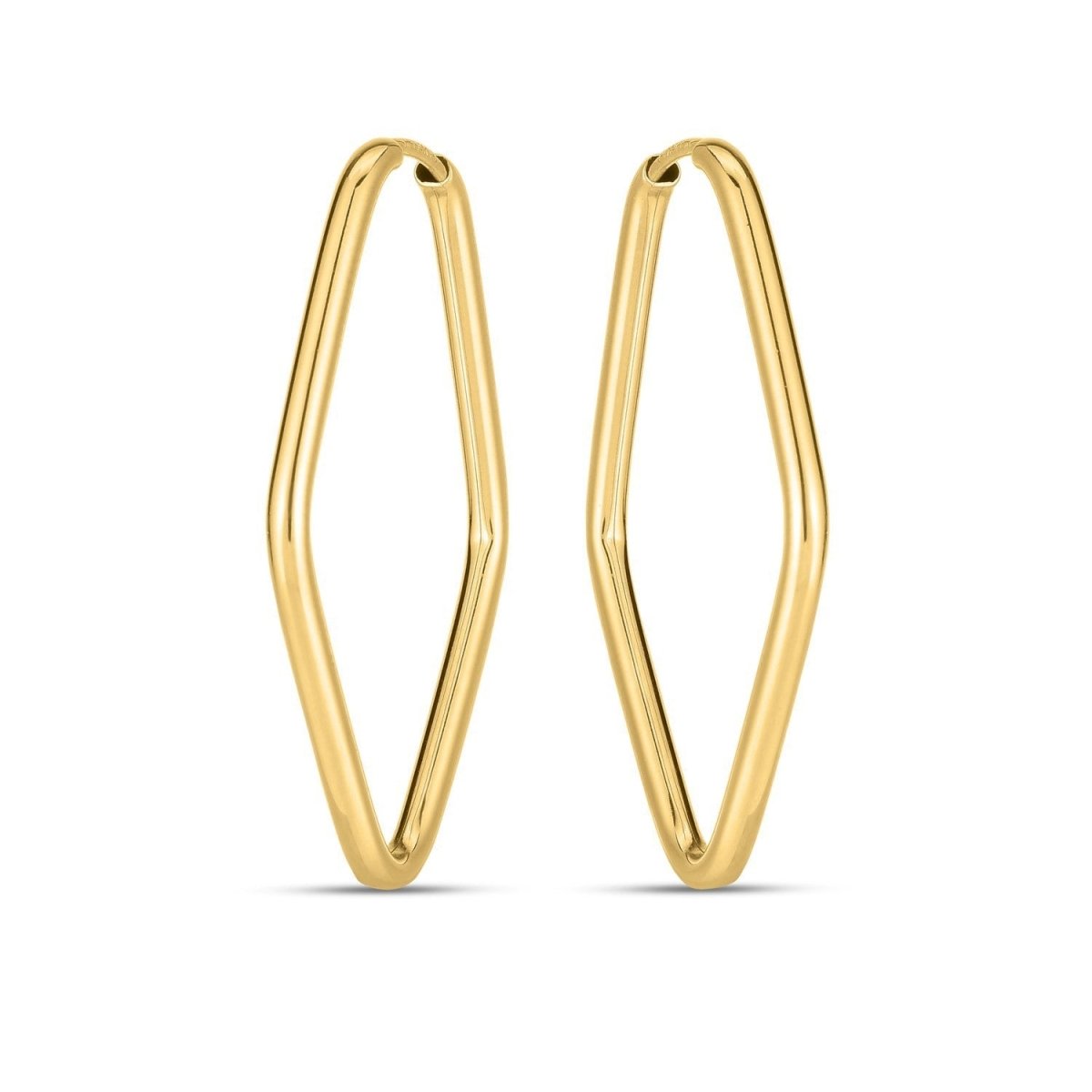 14k Yellow Gold Endless Marquise Hoops - Earrings - Custom Crafting Alliance, LLC