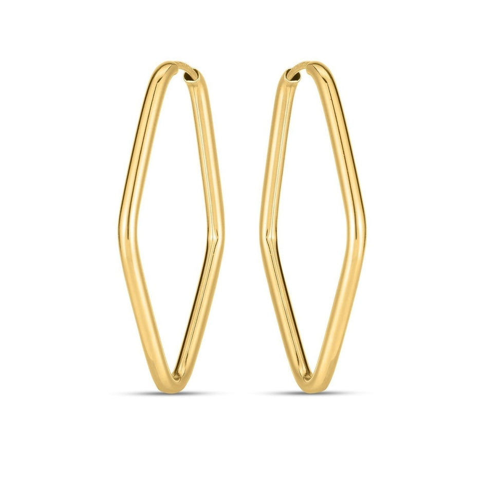 14k Yellow Gold Endless Marquise Hoops - Earrings - Custom Crafting Alliance, LLC