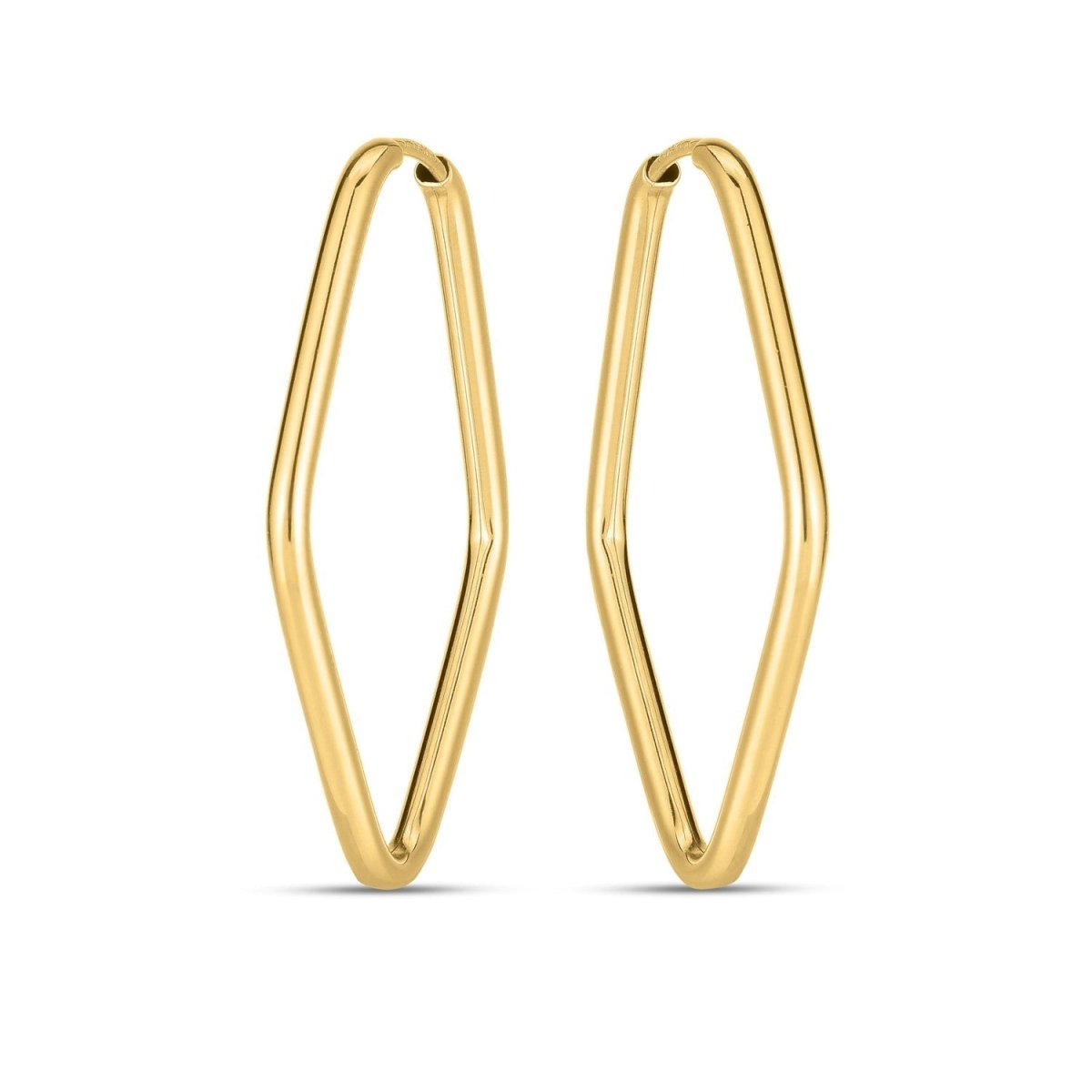 14k Yellow Gold Endless Marquise Hoops - Earrings - Custom Crafting Alliance, LLC