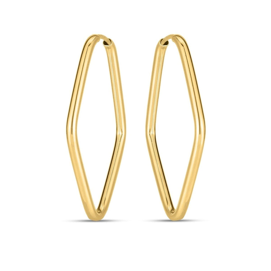 14k Yellow Gold Endless Marquise Hoops - Earrings - Custom Crafting Alliance, LLC