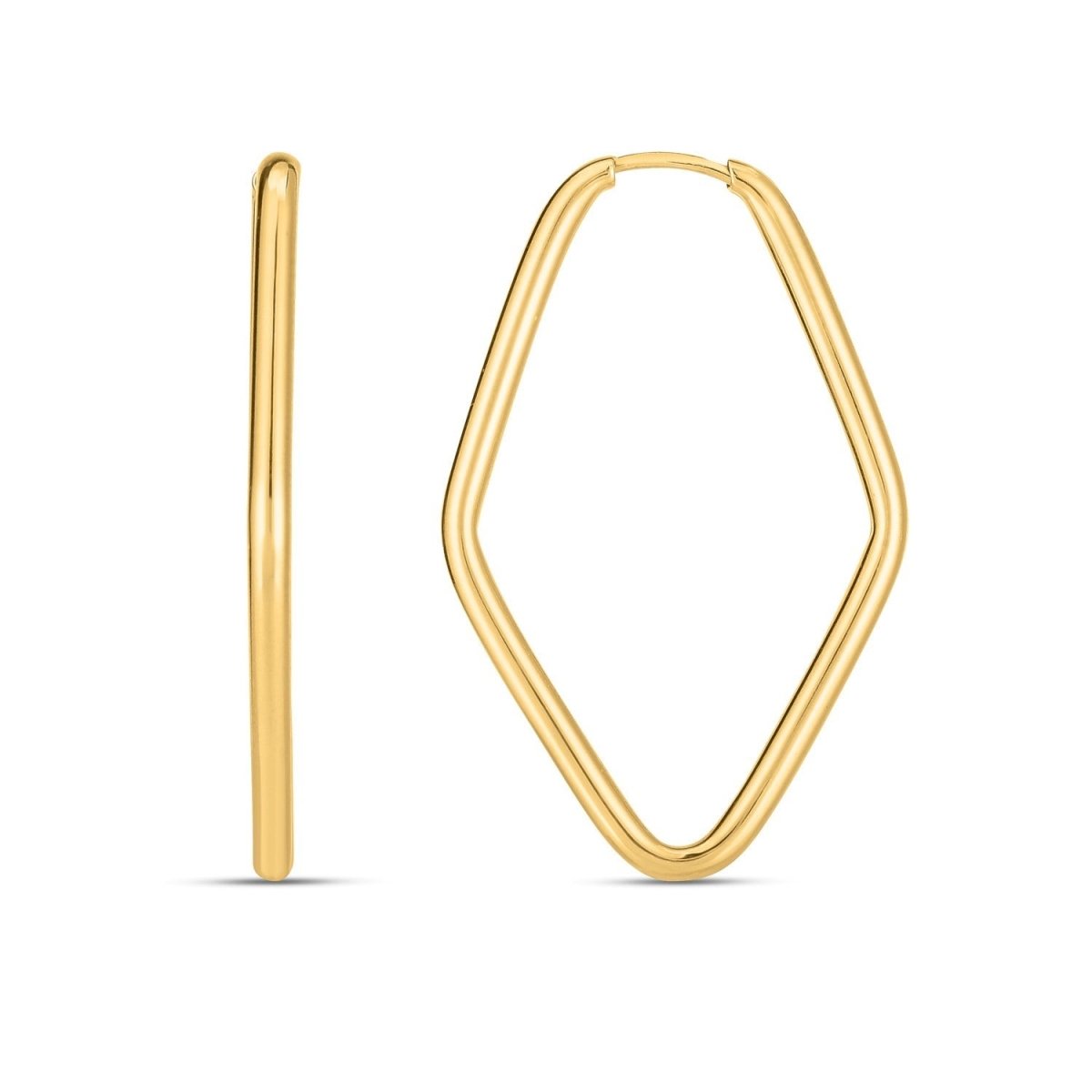 14k Yellow Gold Endless Marquise Hoops - Earrings - Custom Crafting Alliance, LLC