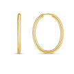 14k Yellow Gold Endless Oval Hoop Earrings(2x25mm) - Earrings - Custom Crafting Alliance, LLC