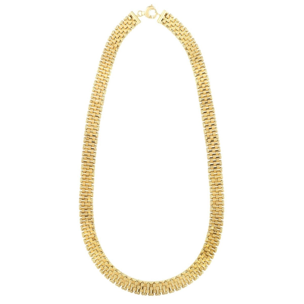 14k Yellow Gold Faceted Panther Link Chain Necklace - Necklaces - Custom Crafting Alliance, LLC