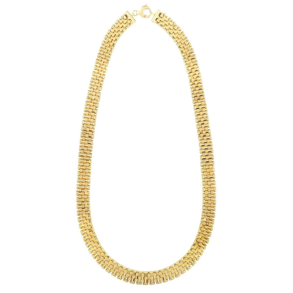 14k Yellow Gold Faceted Panther Link Chain Necklace - Necklaces - Custom Crafting Alliance, LLC