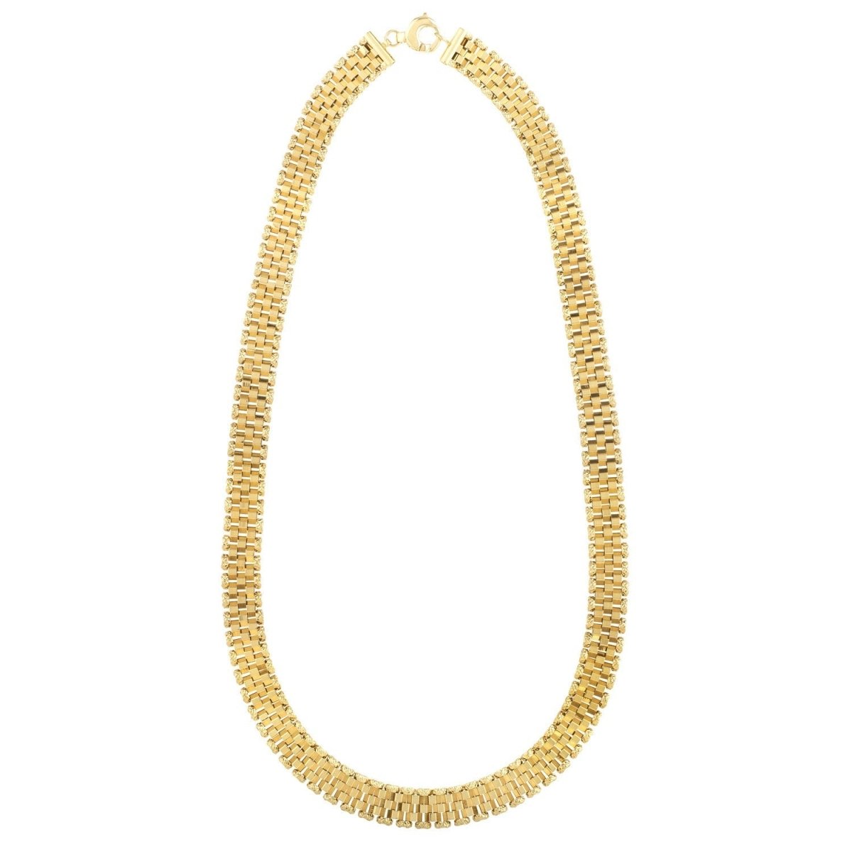14k Yellow Gold Faceted Panther Link Chain Necklace - Necklaces - Custom Crafting Alliance, LLC