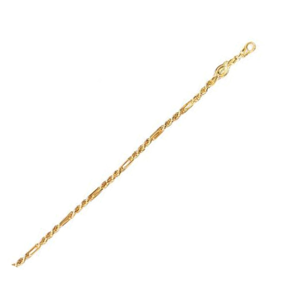 14k Yellow Gold Figa Rope Chain (3.00 mm) - Necklaces - Custom Crafting Alliance, LLC
