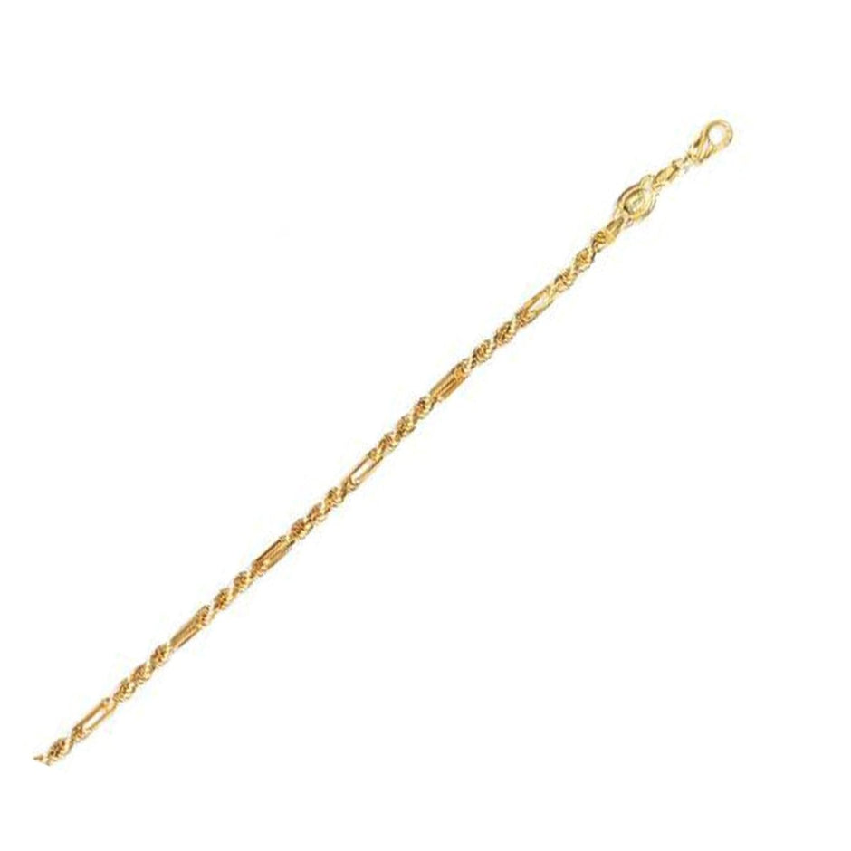 14k Yellow Gold Figa Rope Chain (3.00 mm) - Necklaces - Custom Crafting Alliance, LLC