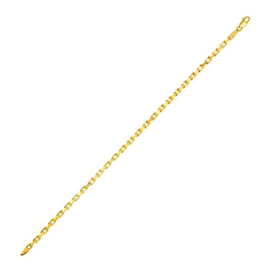 14k Yellow Gold French Cable Chain Bracelet (2.50 mm) - Bracelets - Custom Crafting Alliance, LLC