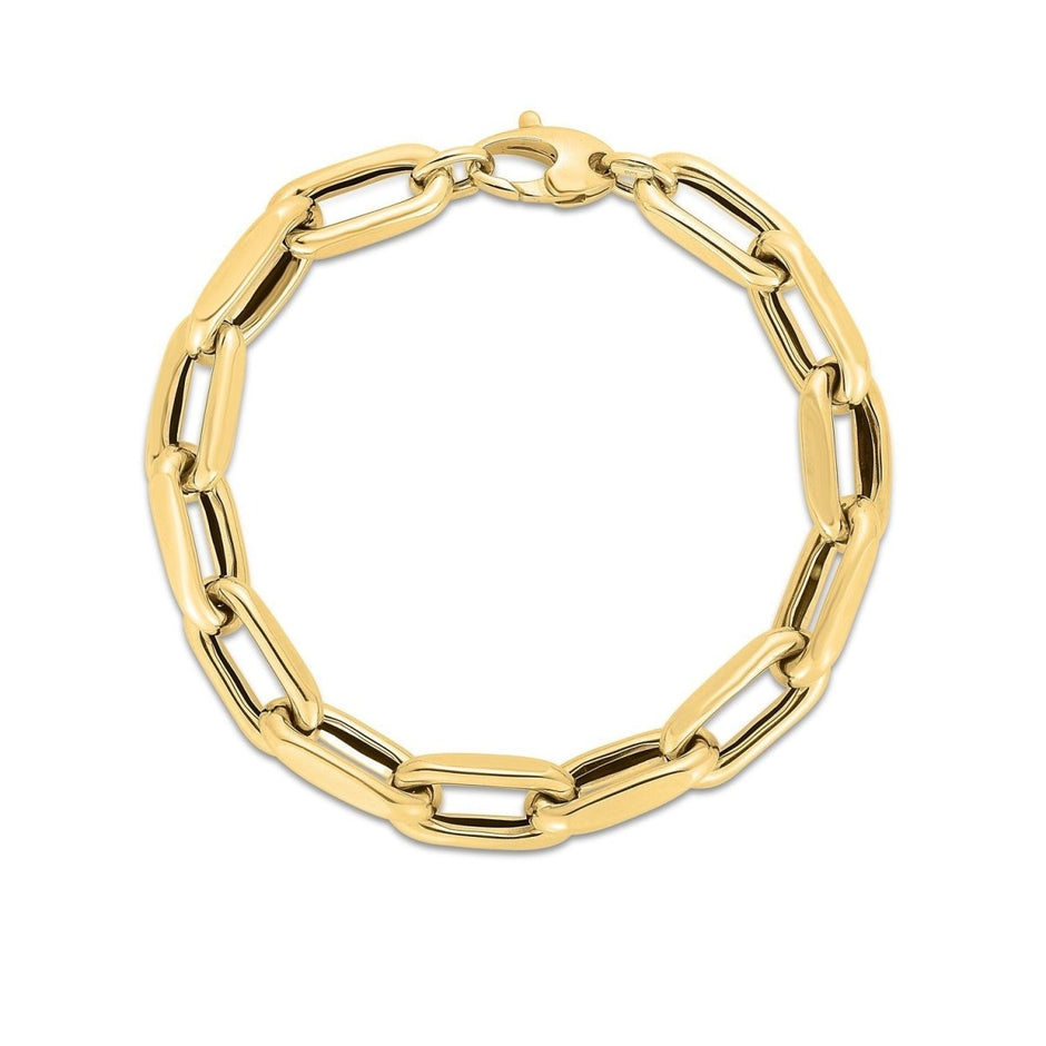 14k Yellow Gold French Cable Link Bracelet (9.00 mm) - Bracelets - Custom Crafting Alliance, LLC