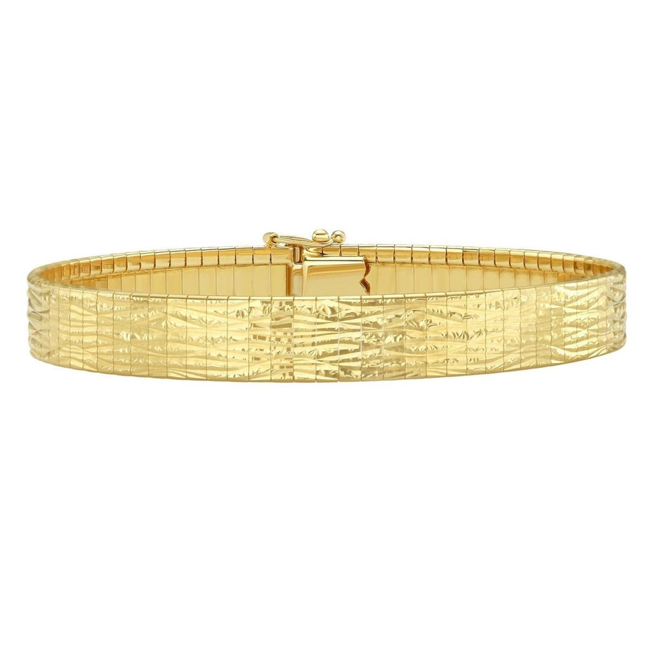 14k Yellow Gold Glacier Bracelet (8.10 mm) - Bracelets - Custom Crafting Alliance, LLC
