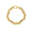 14k Yellow Gold Italian Alternating Paperclip Oval Links Bracelet (9.30 mm) - Bracelets - Custom Crafting Alliance, LLC