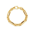 14k Yellow Gold Italian Alternating Paperclip Oval Links Bracelet (9.30 mm) - Bracelets - Custom Crafting Alliance, LLC